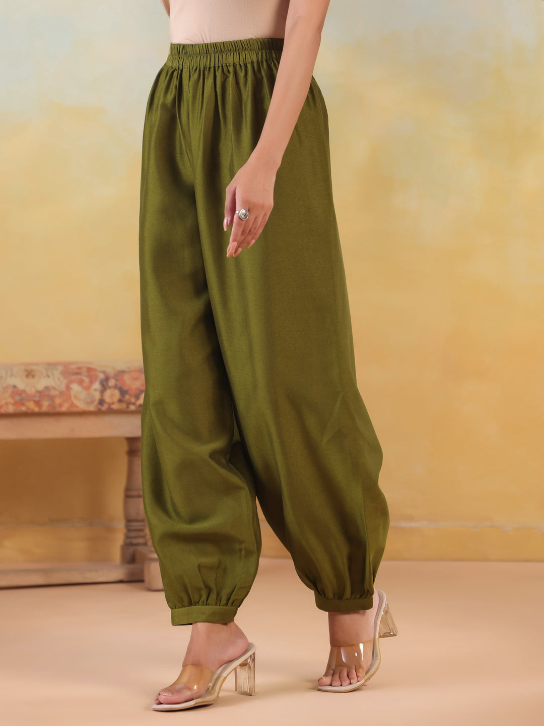 Solid Loose Fit Afghani Salwar