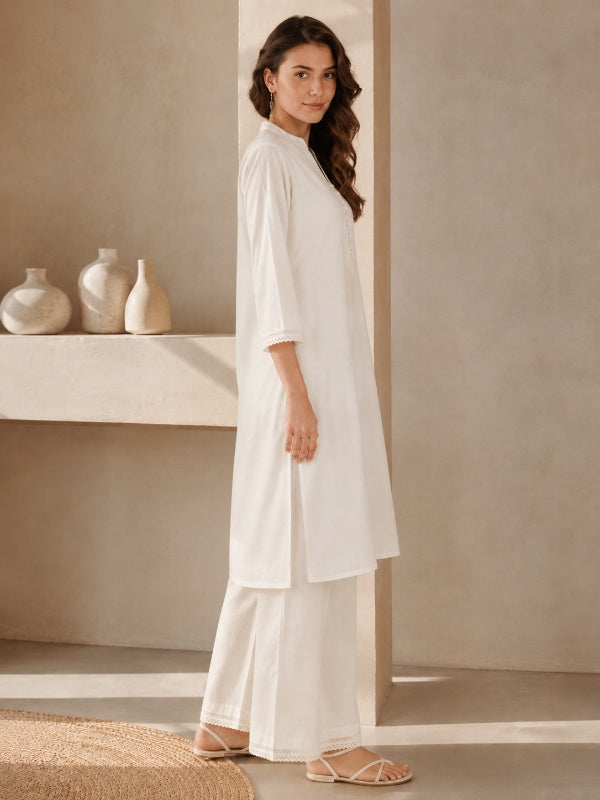 Solid Straight Pure Cotton Co-Ord Set