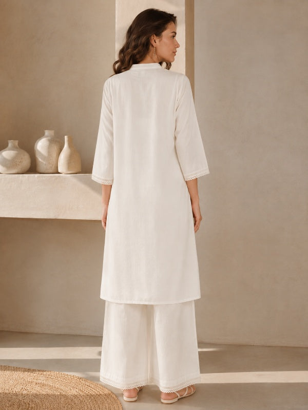 Solid Straight Pure Cotton Co-Ord Set