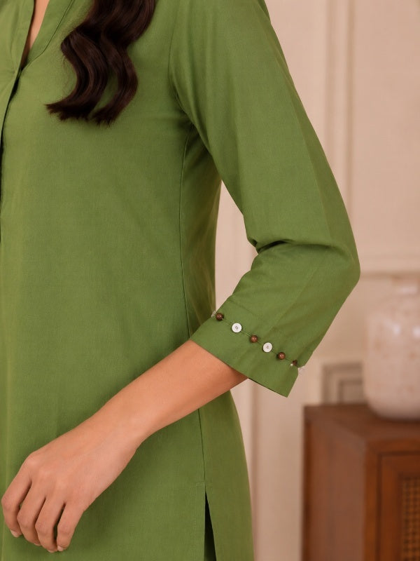 Solid Embroidered Straight Kurta & Salwar Sets