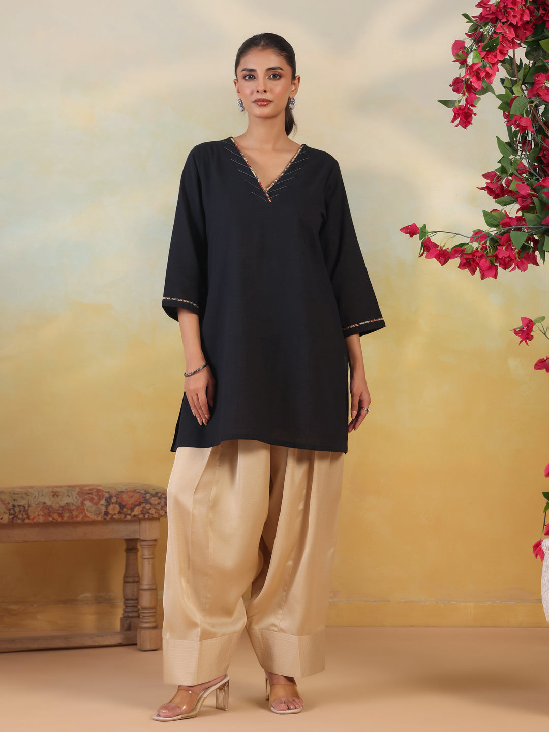 Solid Loose Fit Farshi Salwar