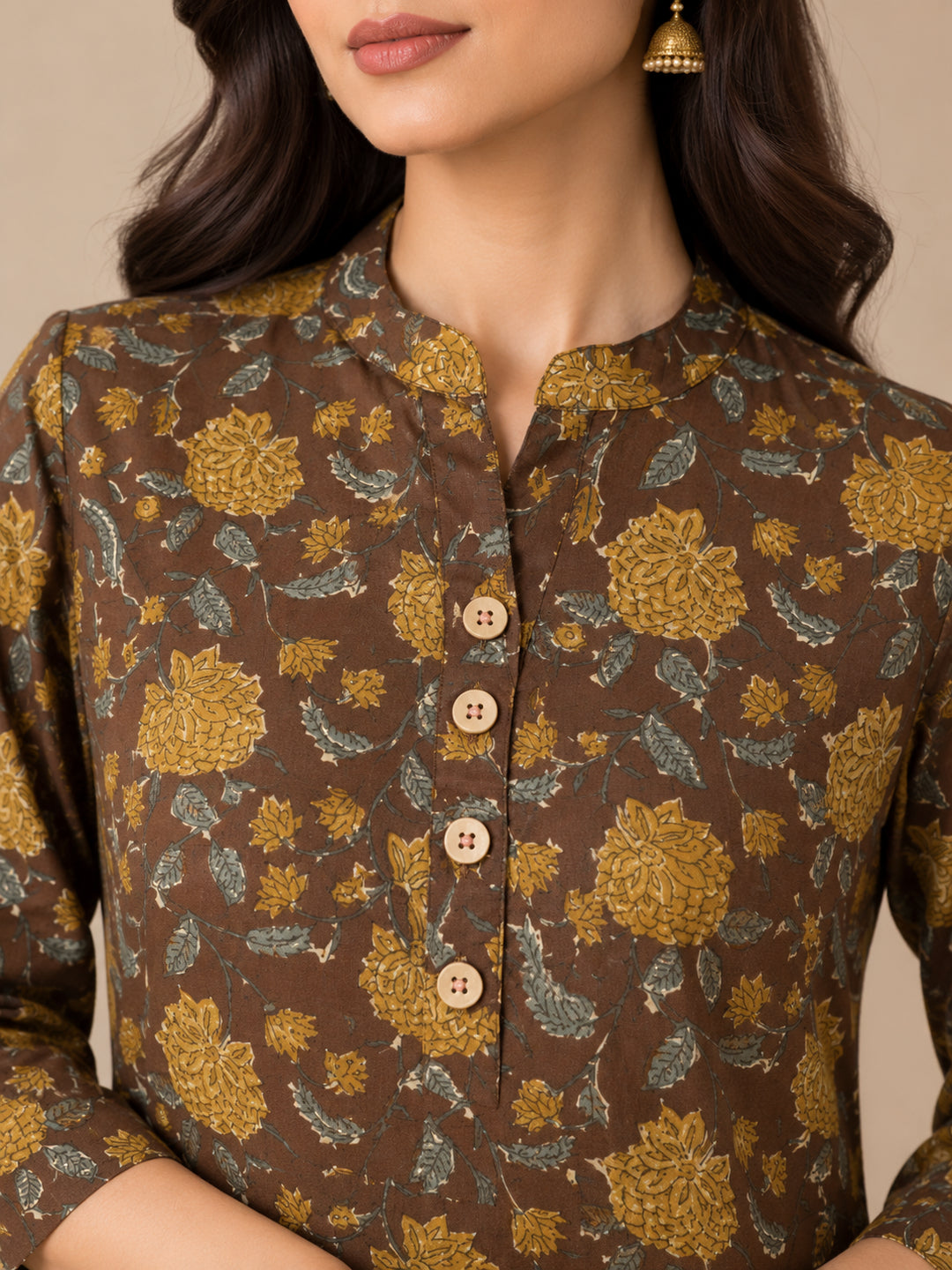 Floral Printed Straight Pure Cotton Kurta & Salwar Sets