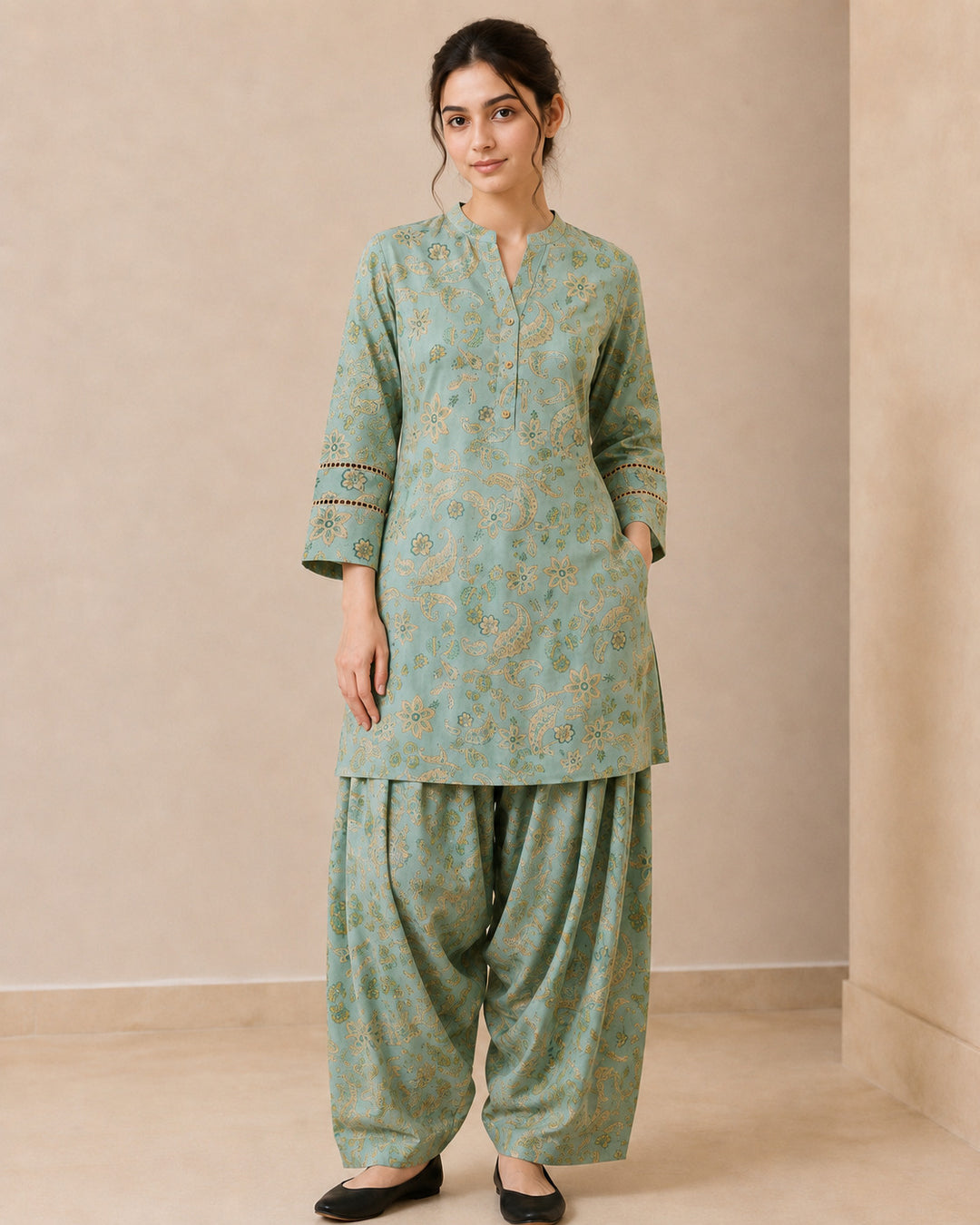 Floral Printed Straight Kurta & Salwar Sets