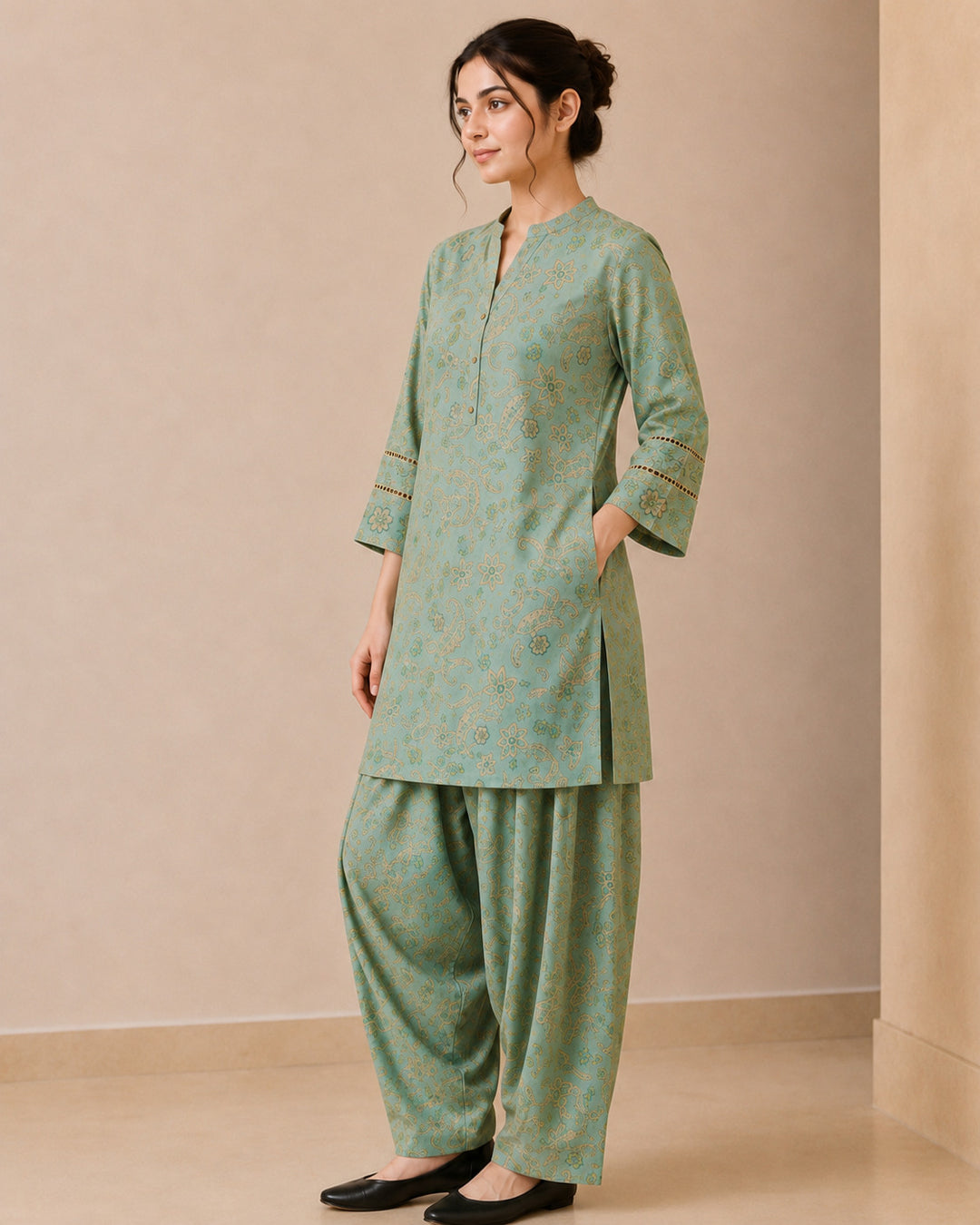 Floral Printed Straight Kurta & Salwar Sets