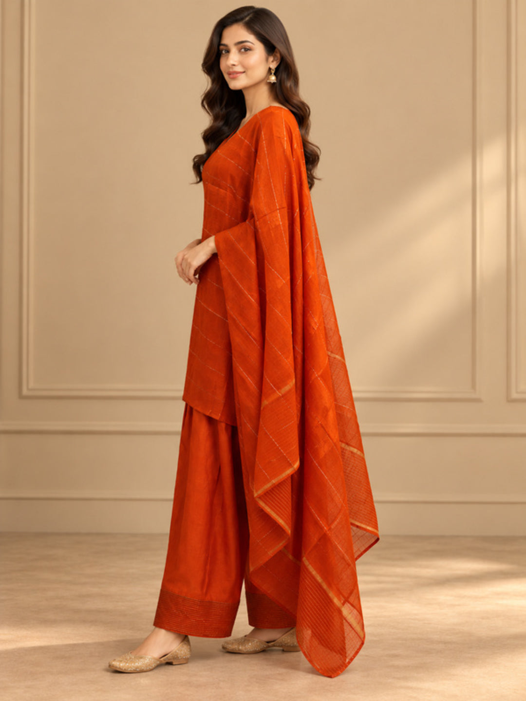 Solid Embroidered Straight Kurta & Salwar Sets