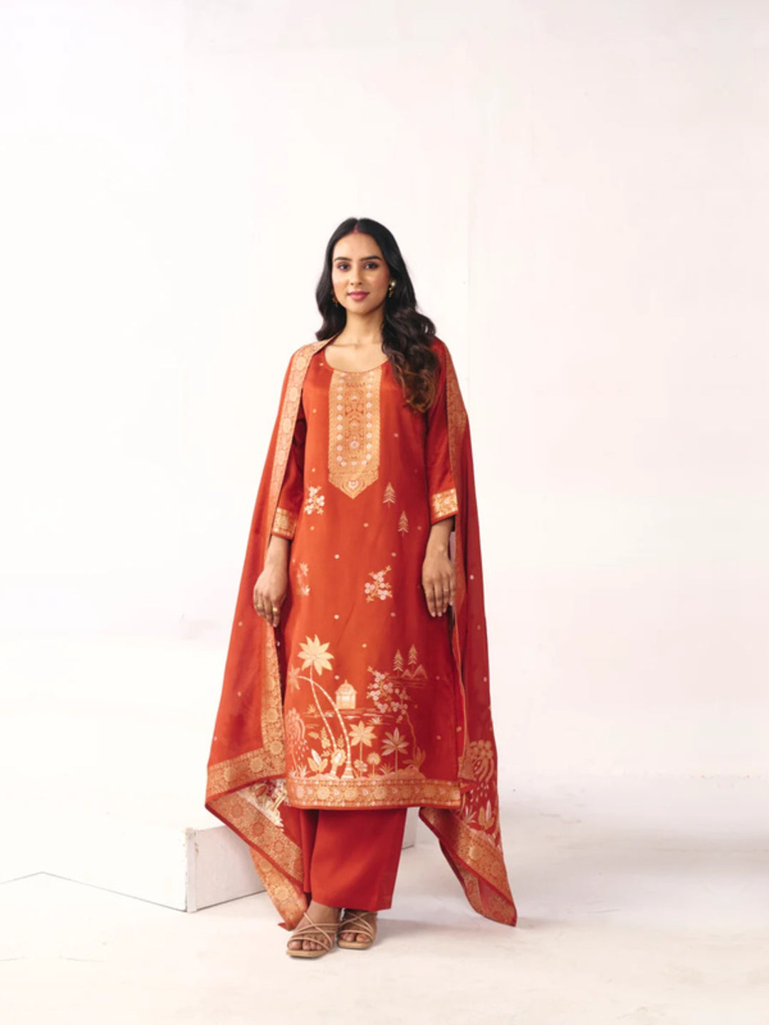 Floral Straight Kurta & Palazzos Sets