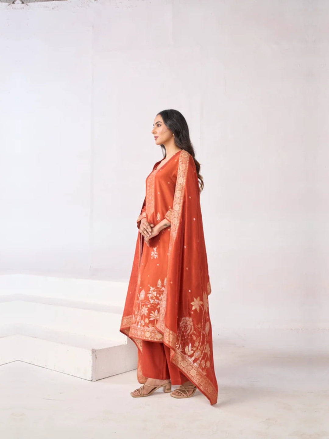 Floral Straight Kurta & Palazzos Sets