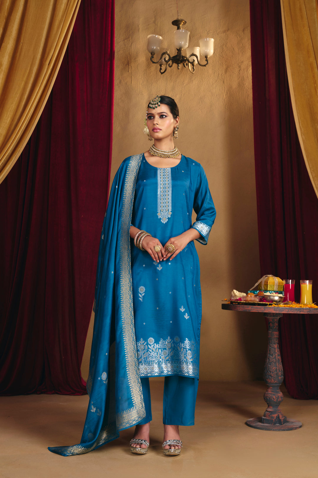 Floral Straight Kurta & Palazzos Sets