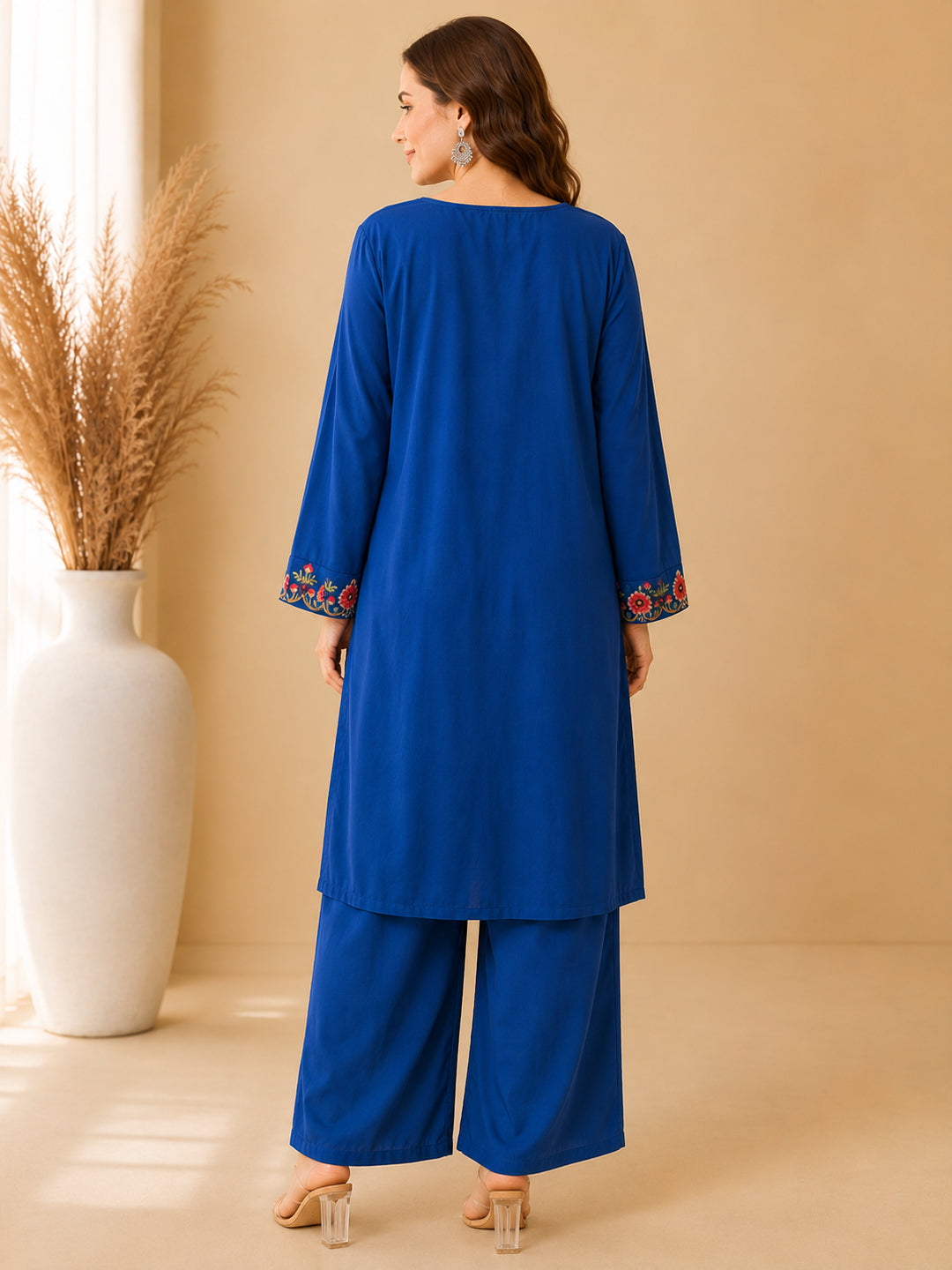 Floral Straight Kurta & Trousers Sets