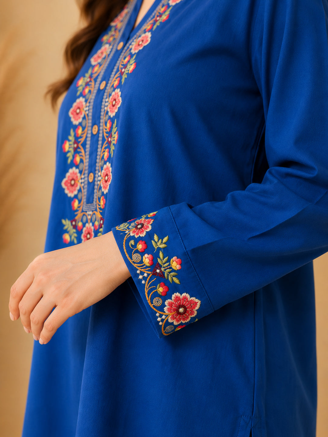 Floral Straight Kurta & Trousers Sets