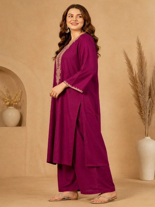 Floral Straight Kurta & Trousers Sets