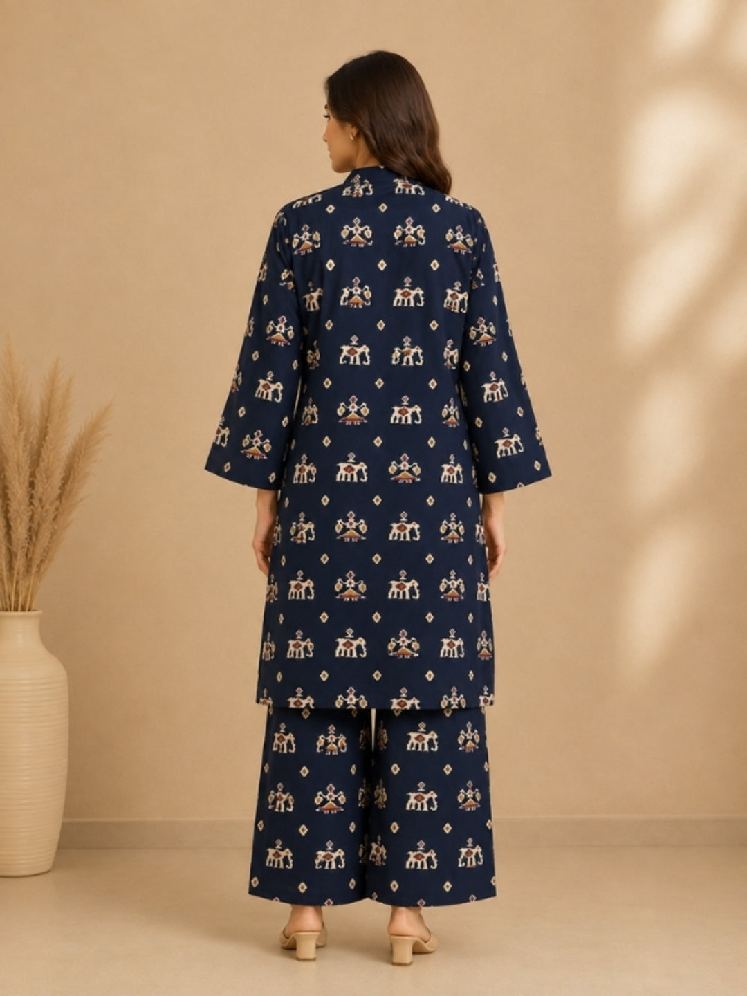 Floral Printed Straight Pure Cotton Kurta & Palazzos Sets