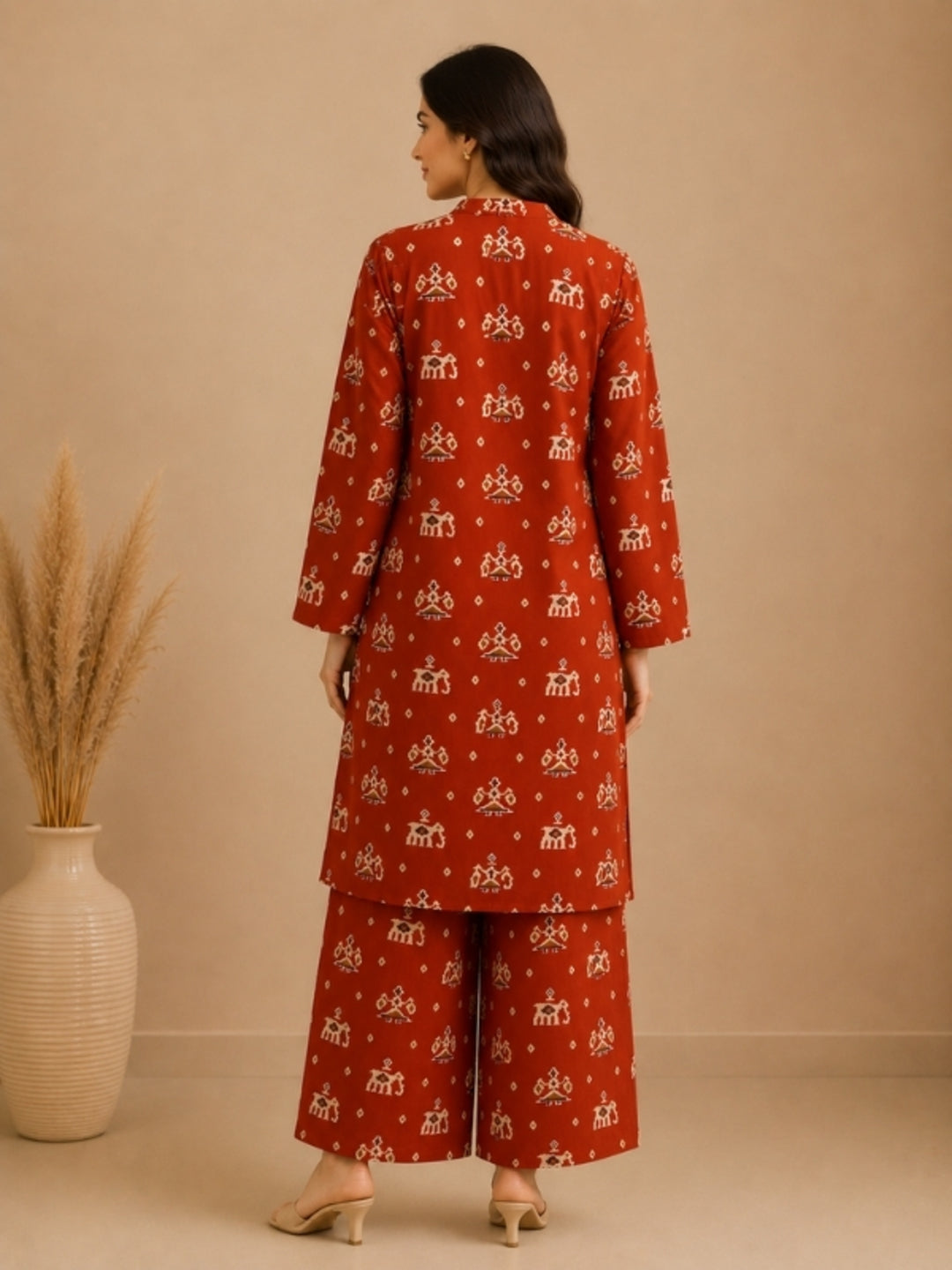 Floral Printed Straight Pure Cotton Kurta & Palazzos Sets