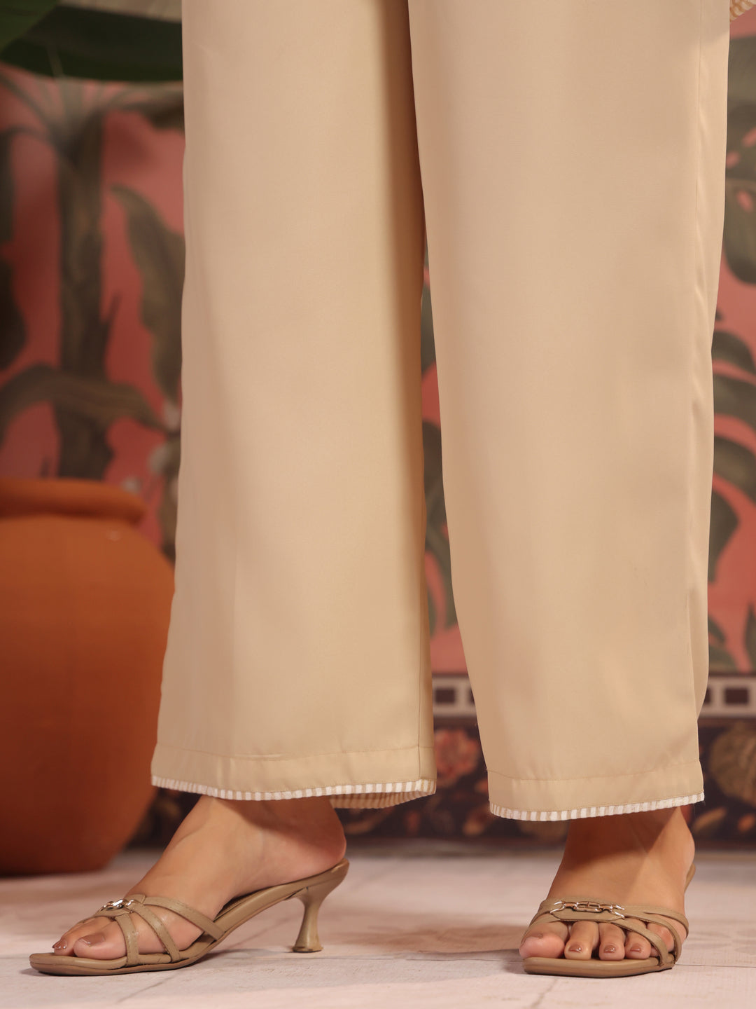 Striped Straight Viscose Kurta & Palazzos Sets