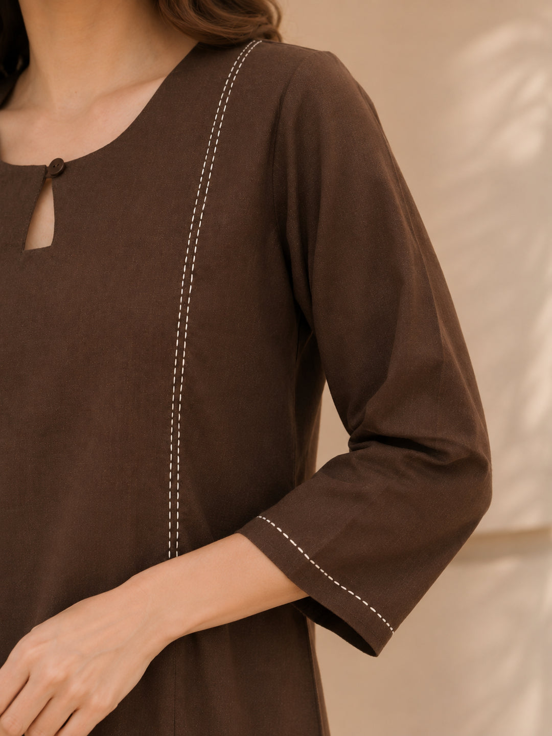 Solid Straight Pure Cotton Kurta & Trousers Sets