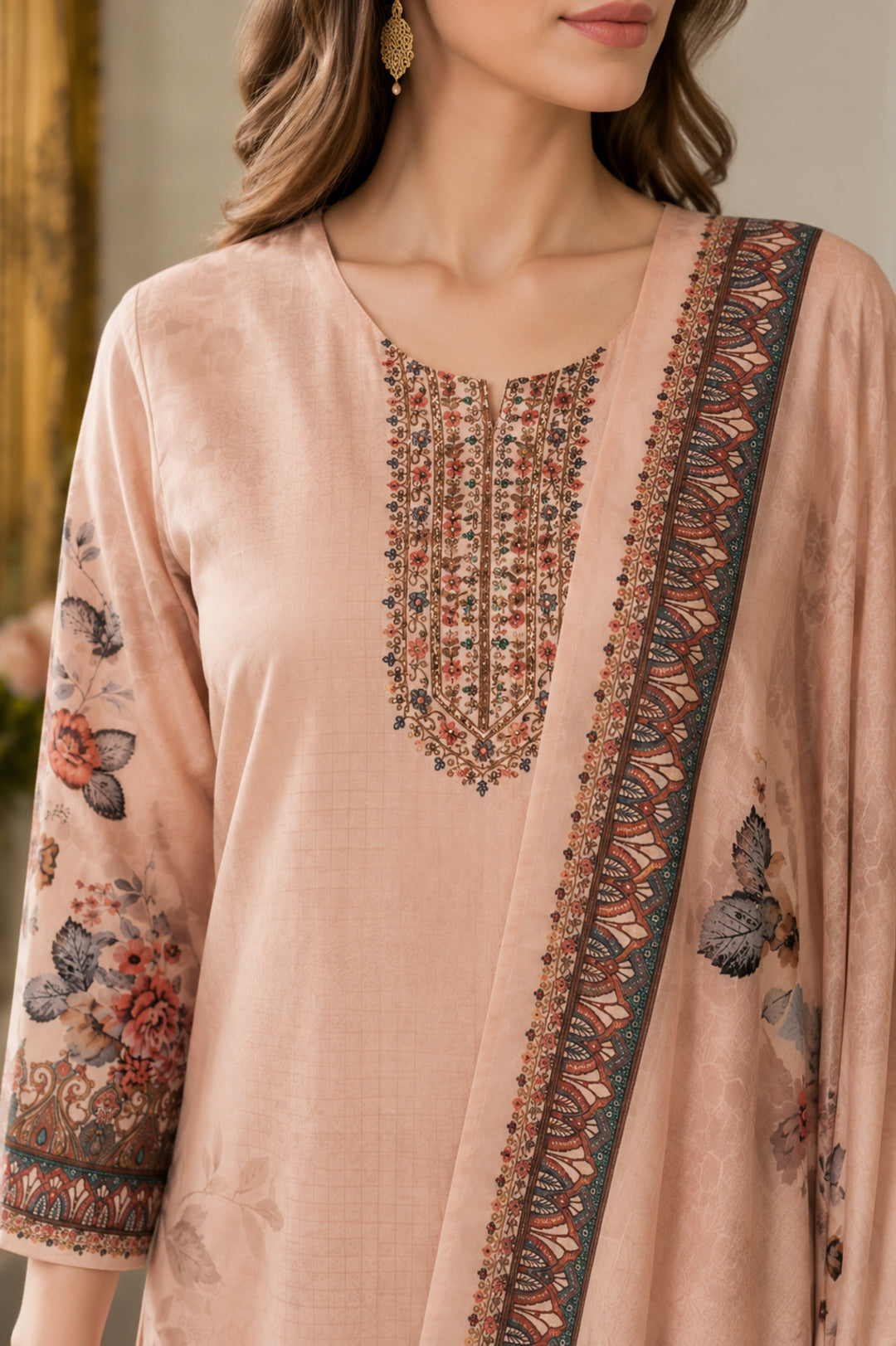 Floral Straight Kurta & Trousers Sets
