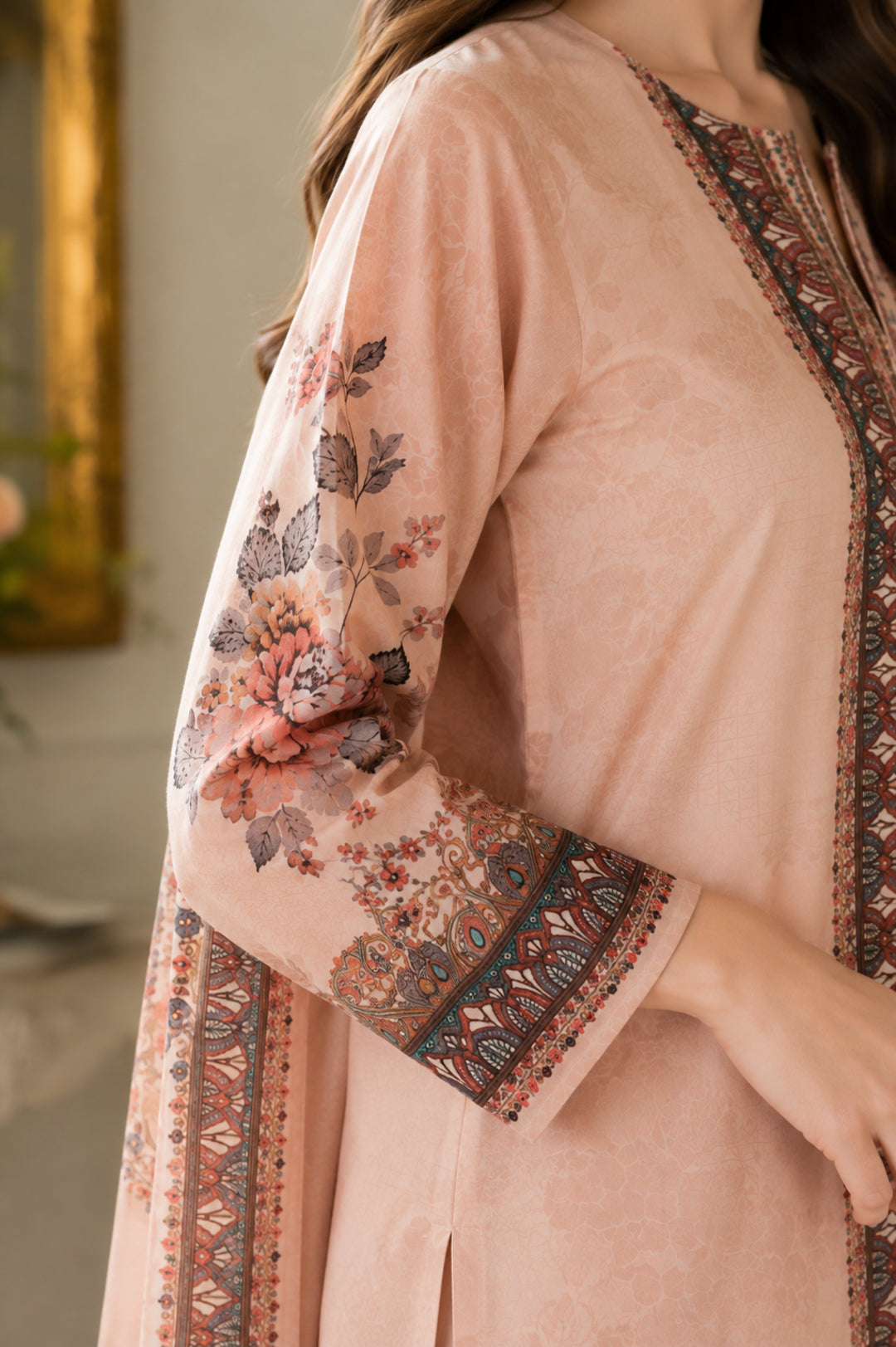 Floral Straight Kurta & Trousers Sets