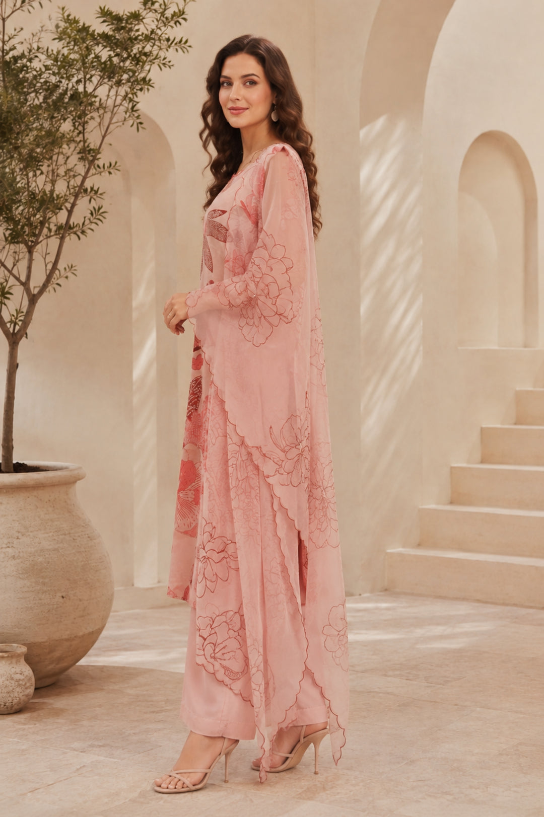 Floral Straight Kurta & Trousers Sets
