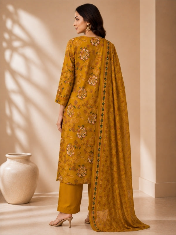 Floral Printed Straight Pure Cotton Kurta & Palazzos Sets