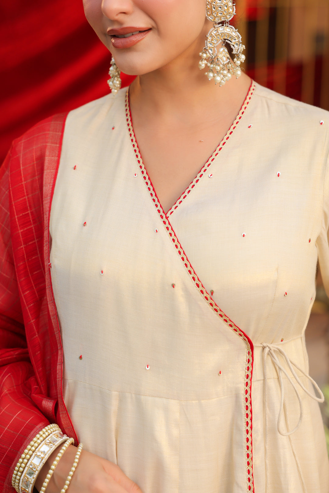 Floral Embroidered Straight Silk Blend Kurta & Trousers Sets