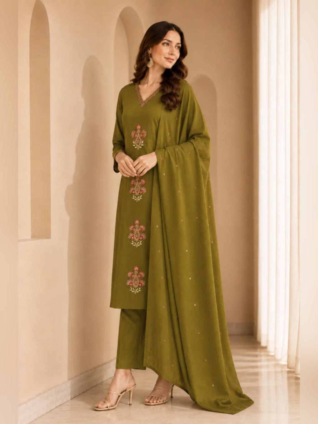 Women Straight Printed Pure Cotton Kurta Sets