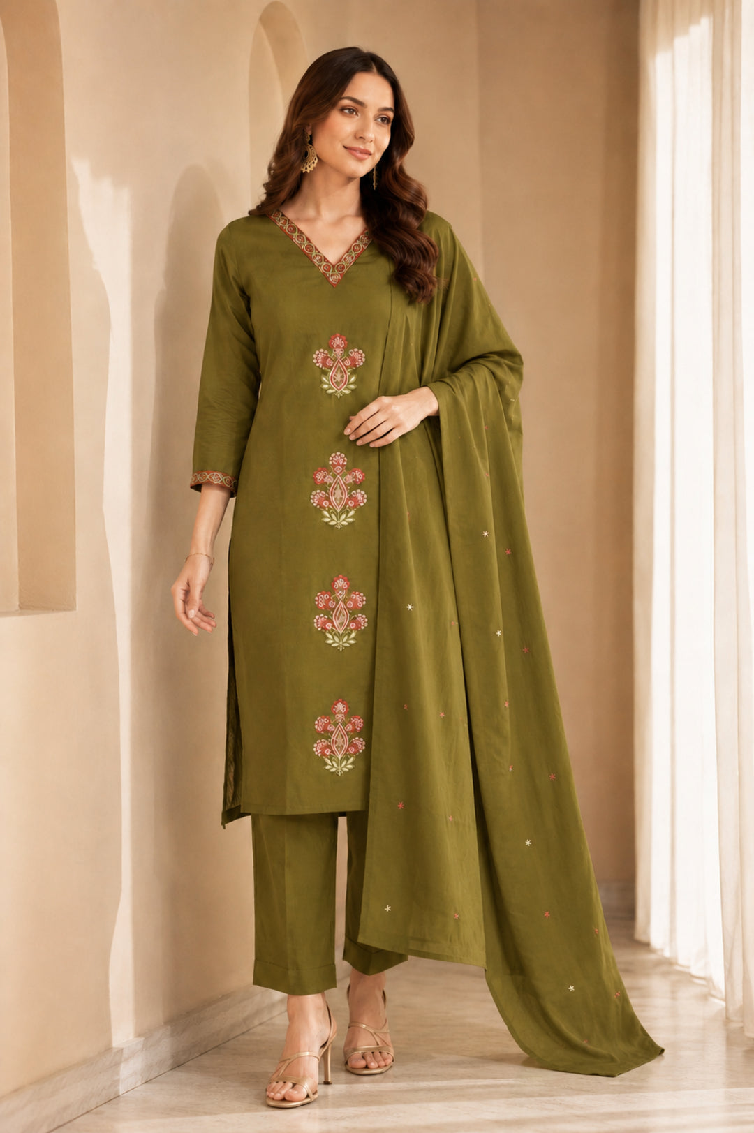 Women Straight Printed Pure Cotton Kurta Sets