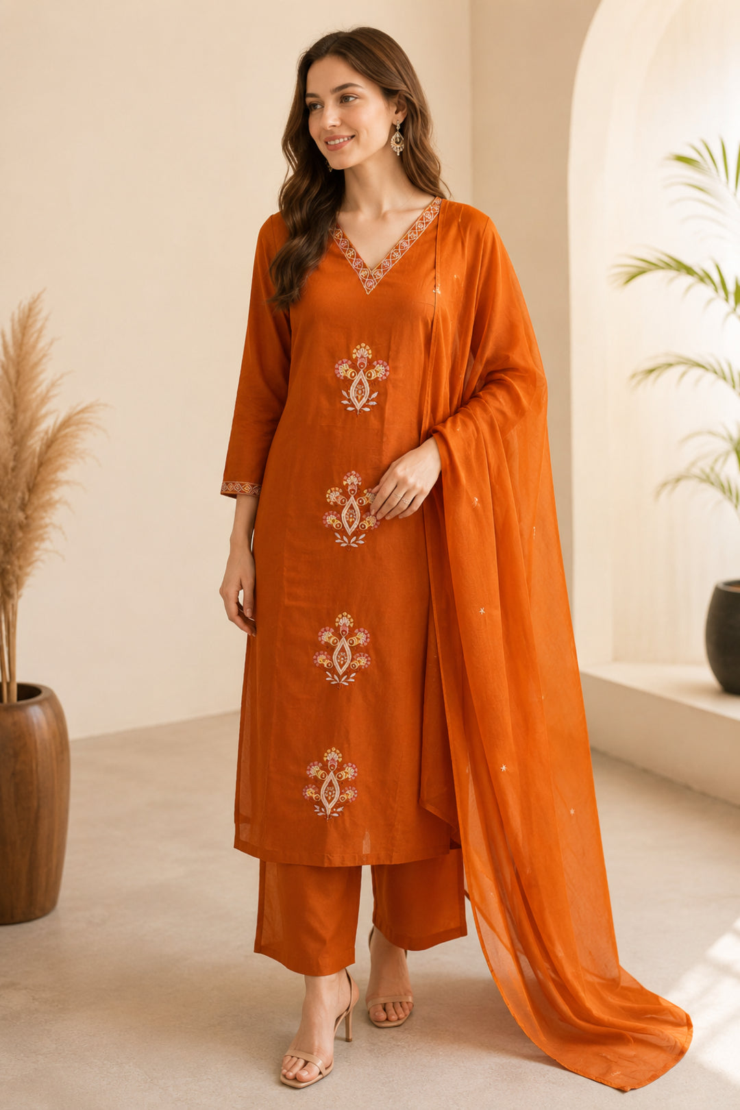 Women Straight Printed Pure Cotton Kurta Sets