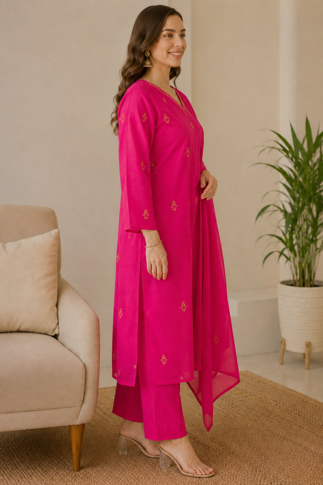 Women Straight Printed Pure Cotton Kurta Sets