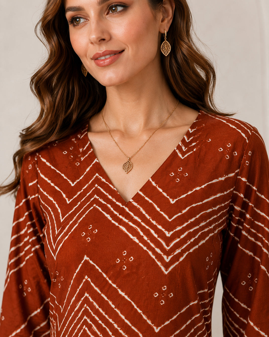 Bandhani Embroidered Straight Pure Cotton Kurta