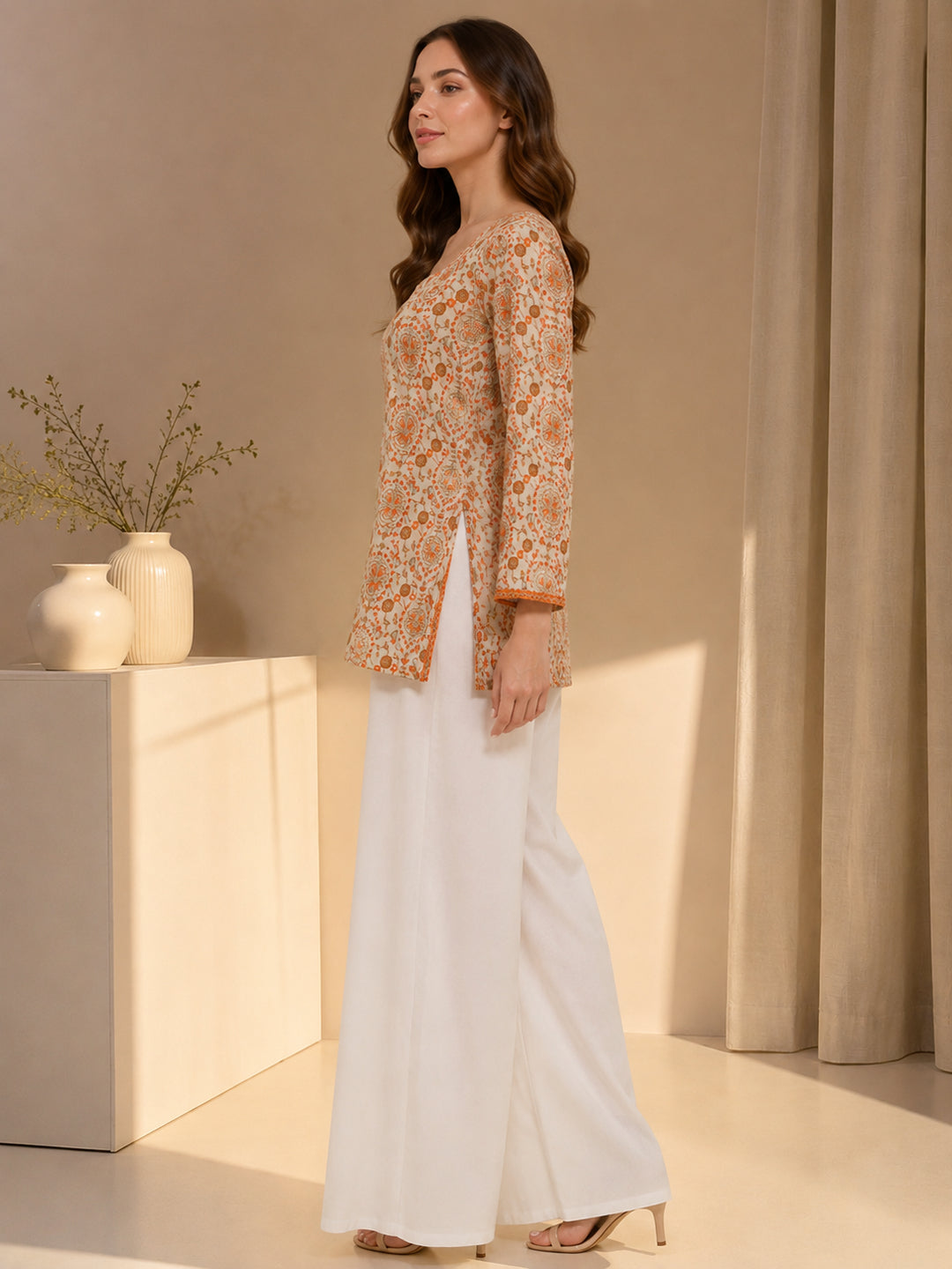 Floral Printed Straight Kurta
