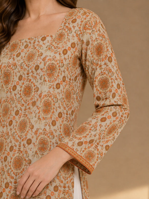 Floral Printed Straight Kurta
