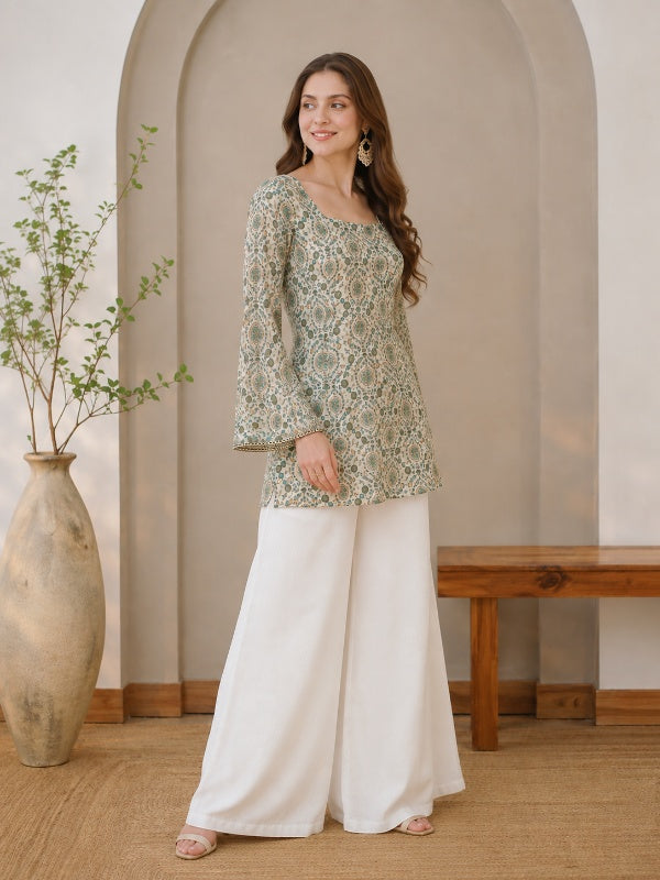 Floral Printed Straight Kurta