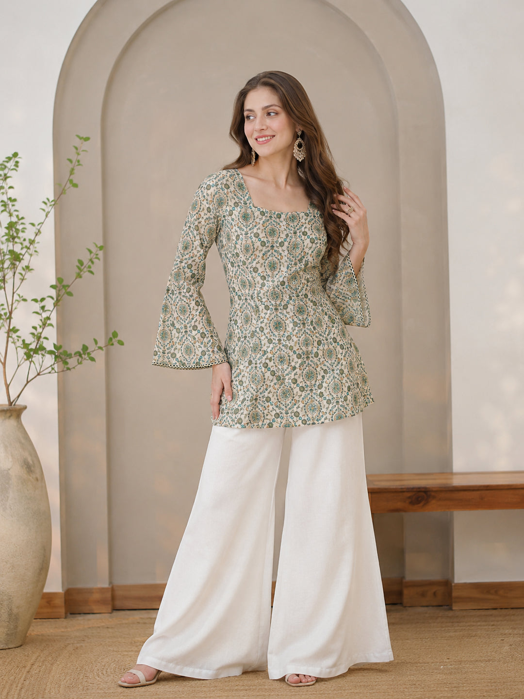Floral Printed Straight Kurta