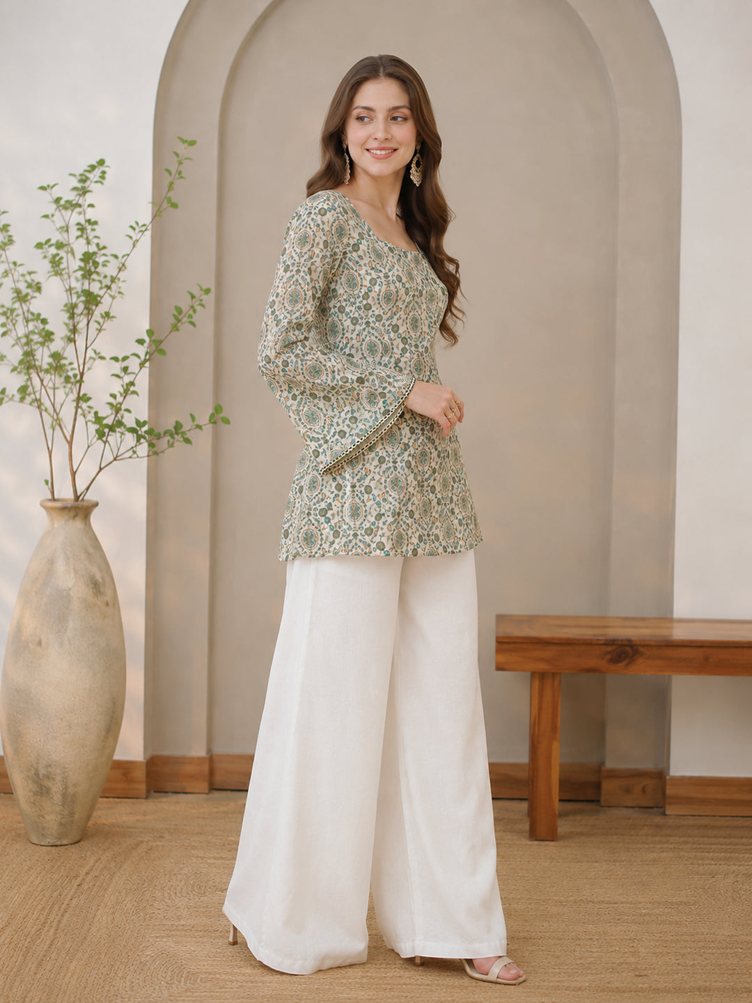 Floral Printed Straight Kurta