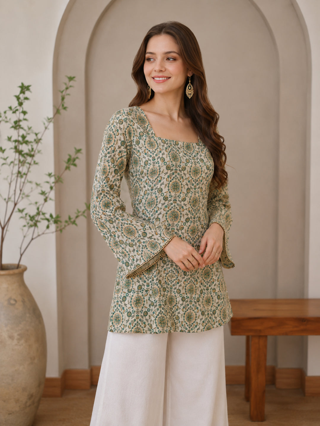 Floral Printed Straight Kurta