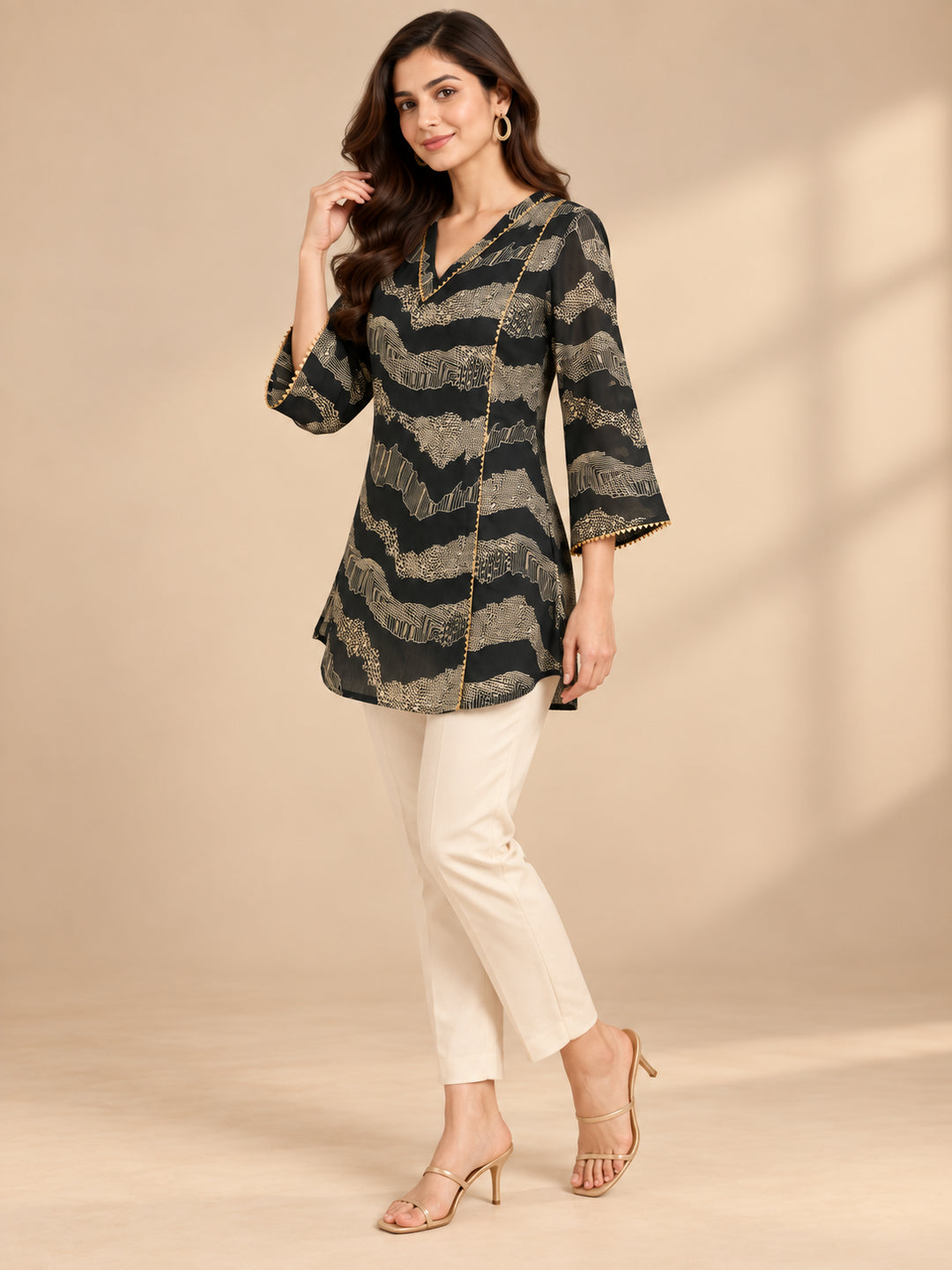 Floral Printed Straight Cotton Blend Kurta