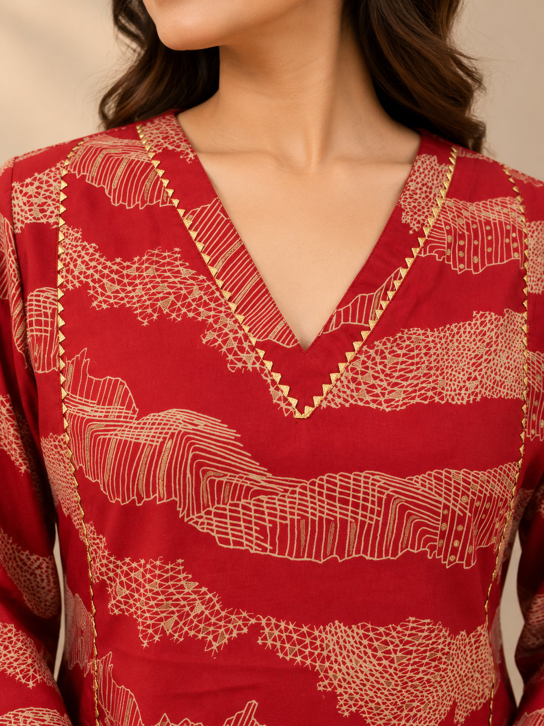 Floral Printed Straight Cotton Blend Kurta
