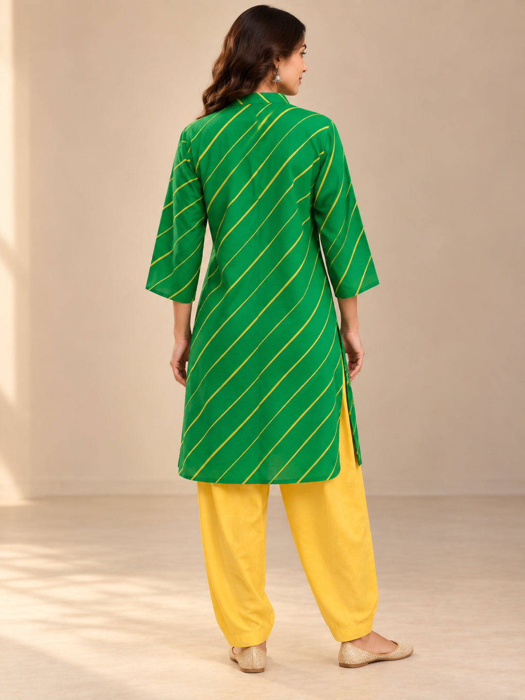 Leheriya Printed Straight Cotton Kurta