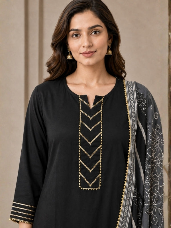 Floral Embroidered Straight Kurta & Skirt Sets