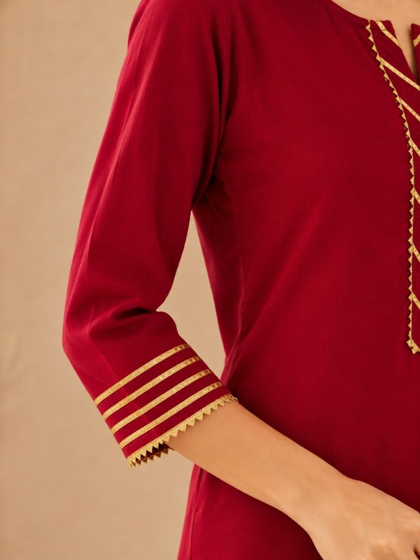 Floral Embroidered Straight Kurta & Skirt Sets