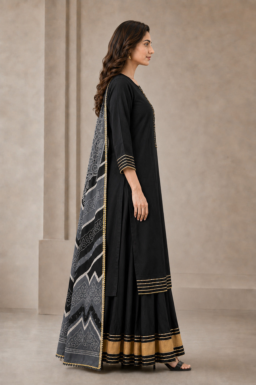 Floral Embroidered Straight Kurta & Skirt Sets