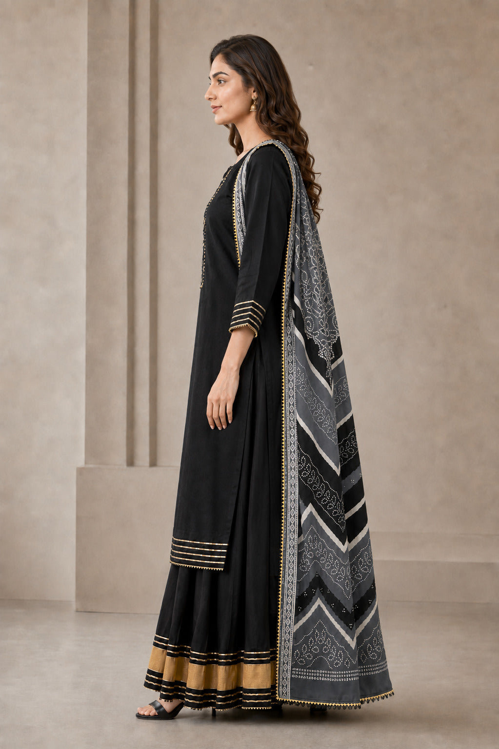 Floral Embroidered Straight Kurta & Skirt Sets