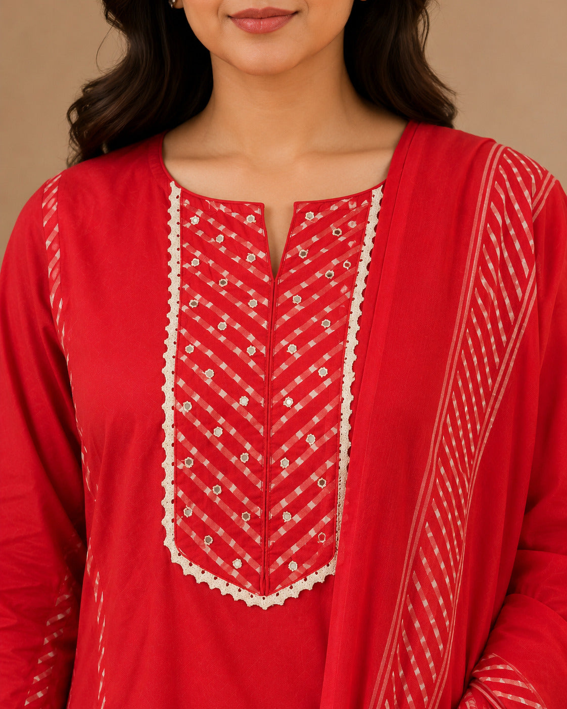 Floral Embroidered A-Line Pure Cotton Kurta & Palazzos Sets