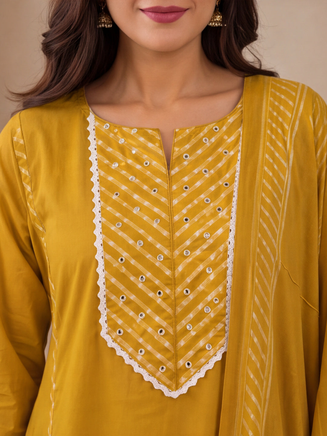 Floral Embroidered A-Line Pure Cotton Kurta & Palazzos Sets