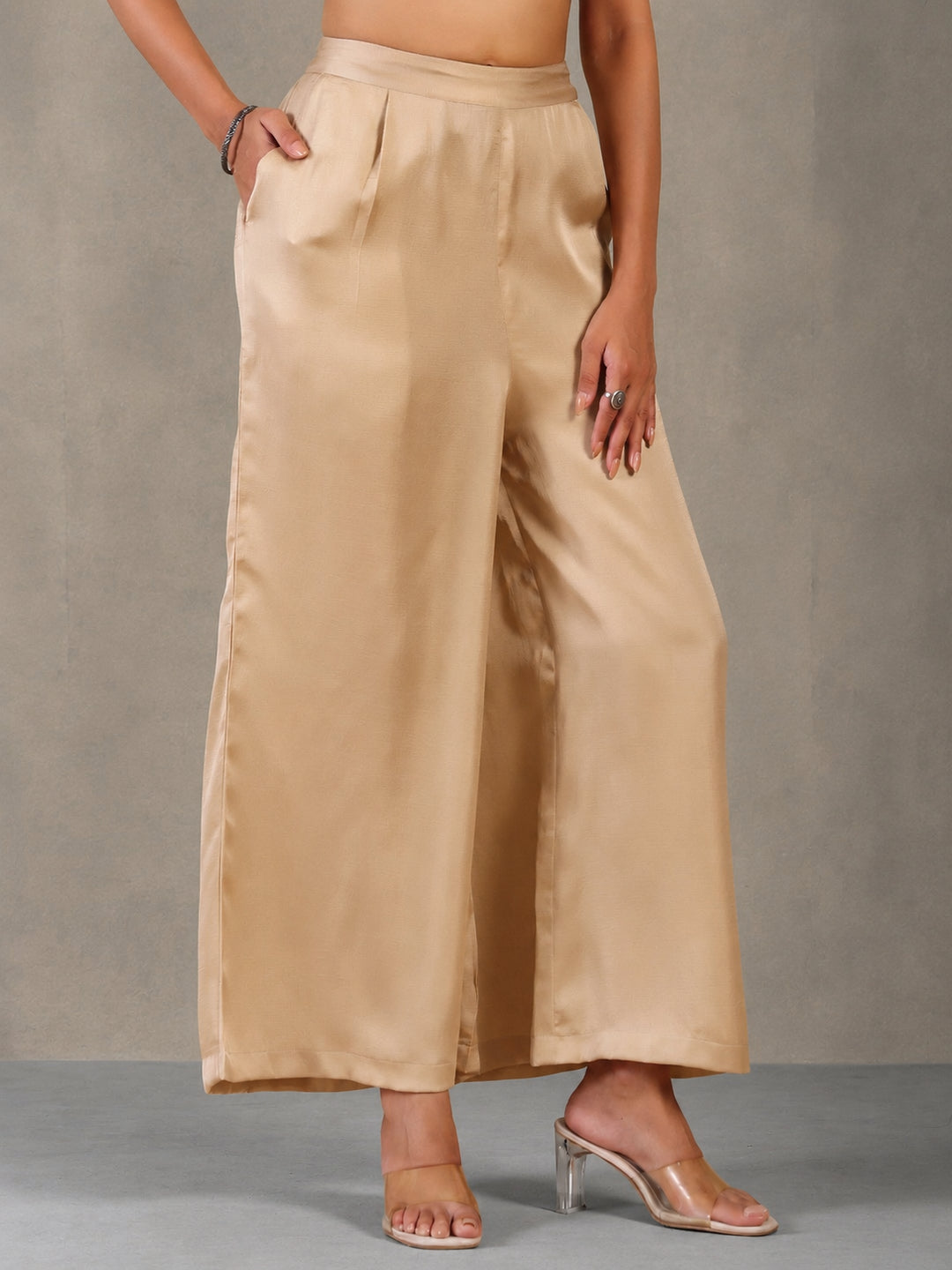 Solid Loose Fit Palazzo for Women