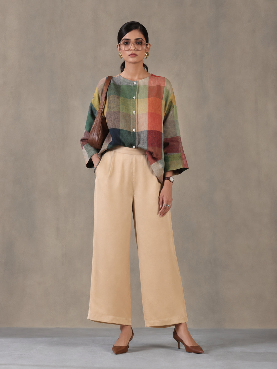 Solid Loose Fit Palazzo for Women