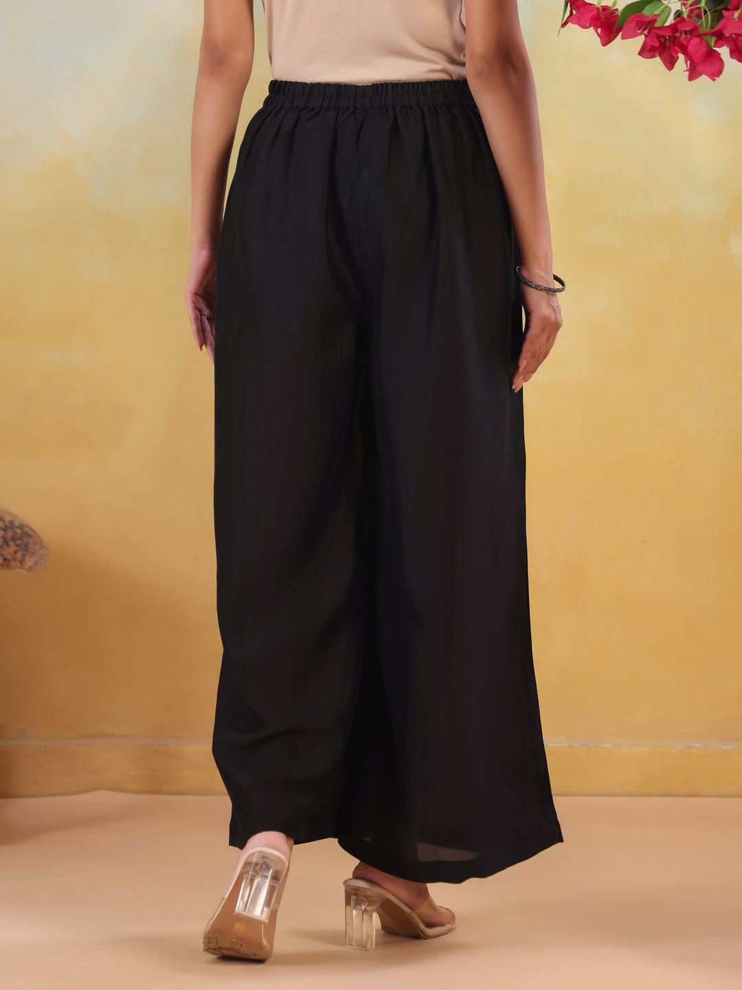 Solid Loose Fit Palazzo for Women