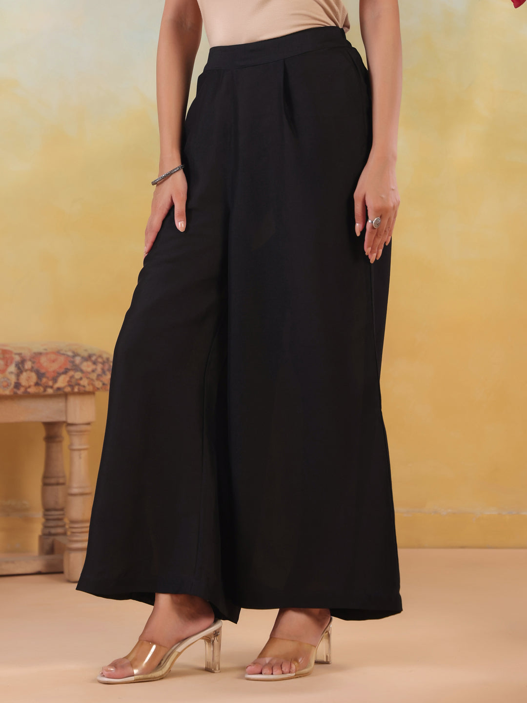 Solid Loose Fit Palazzo for Women