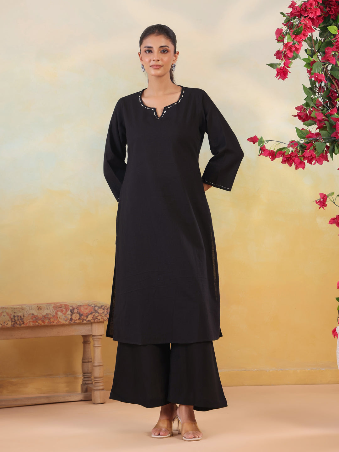 Solid Loose Fit Palazzo for Women