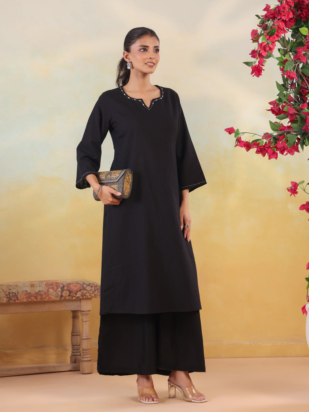 Solid Loose Fit Palazzo for Women